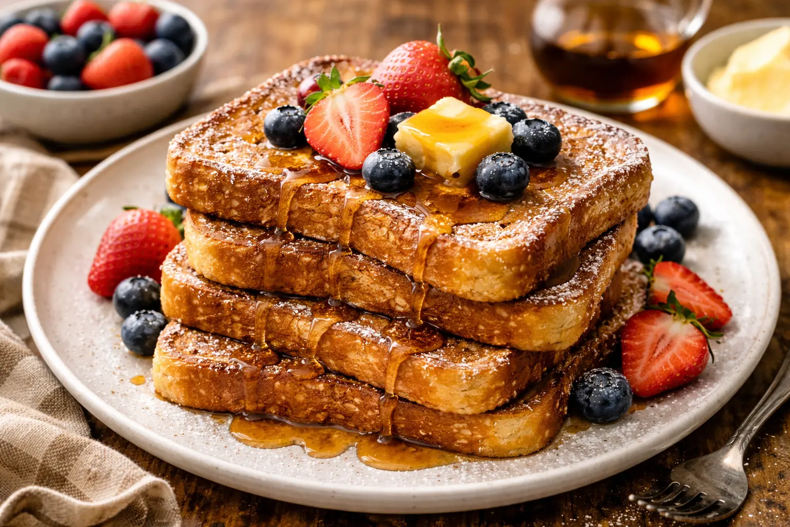 French toast americano con canela (tostadas dulces rápidas)