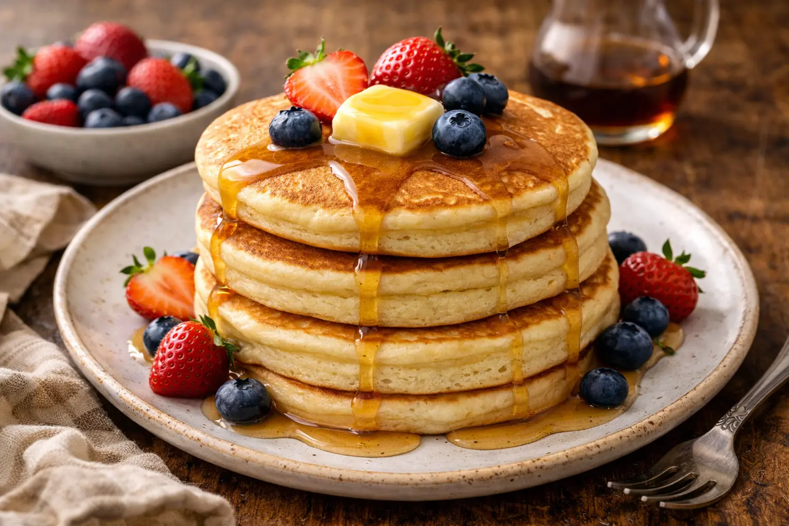 Pancakes americanos esponjosos en 20 minutos (desayuno clásico)