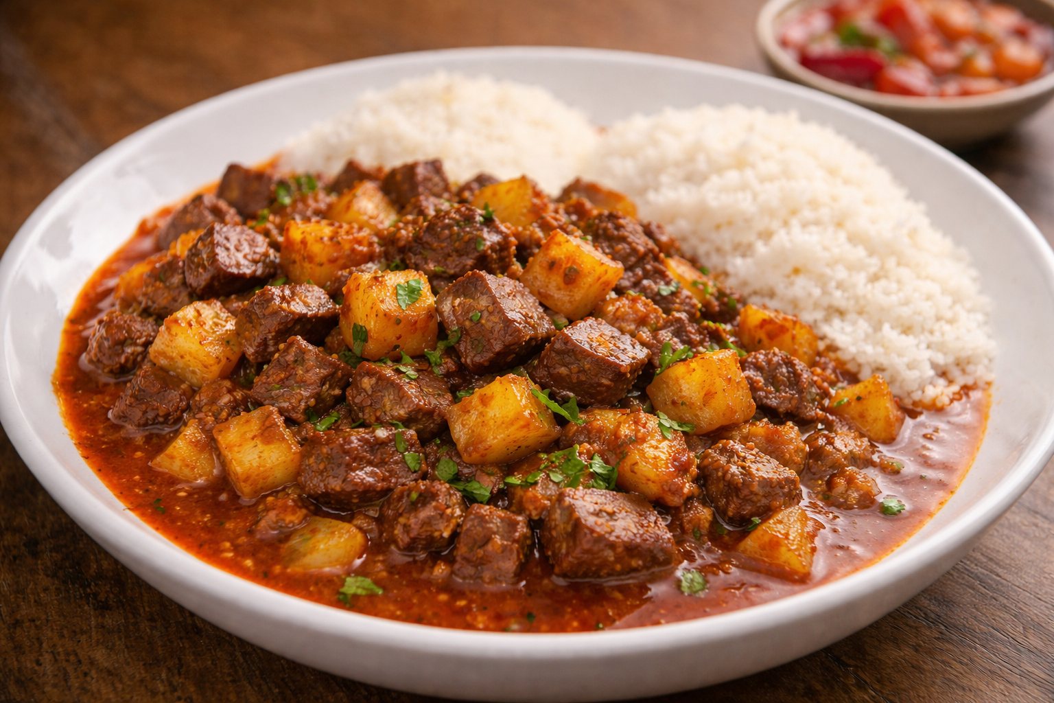Chanfainita serrana con papa y ají panca