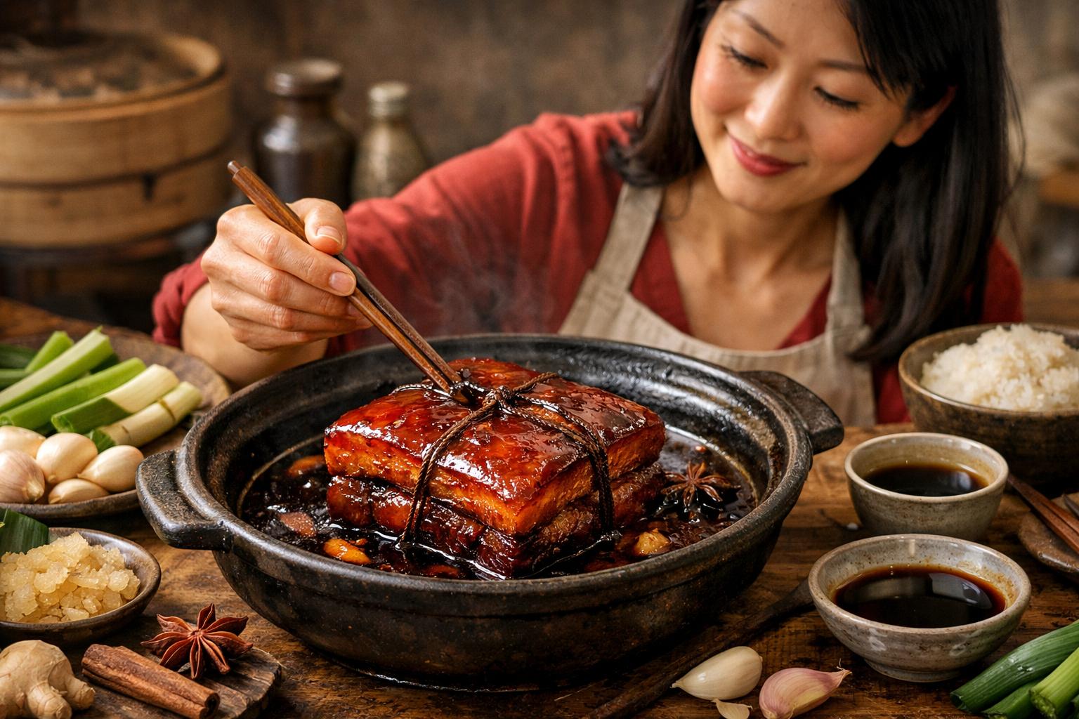 Cerdo Dongpo de Hangzhou: estofado brillante
