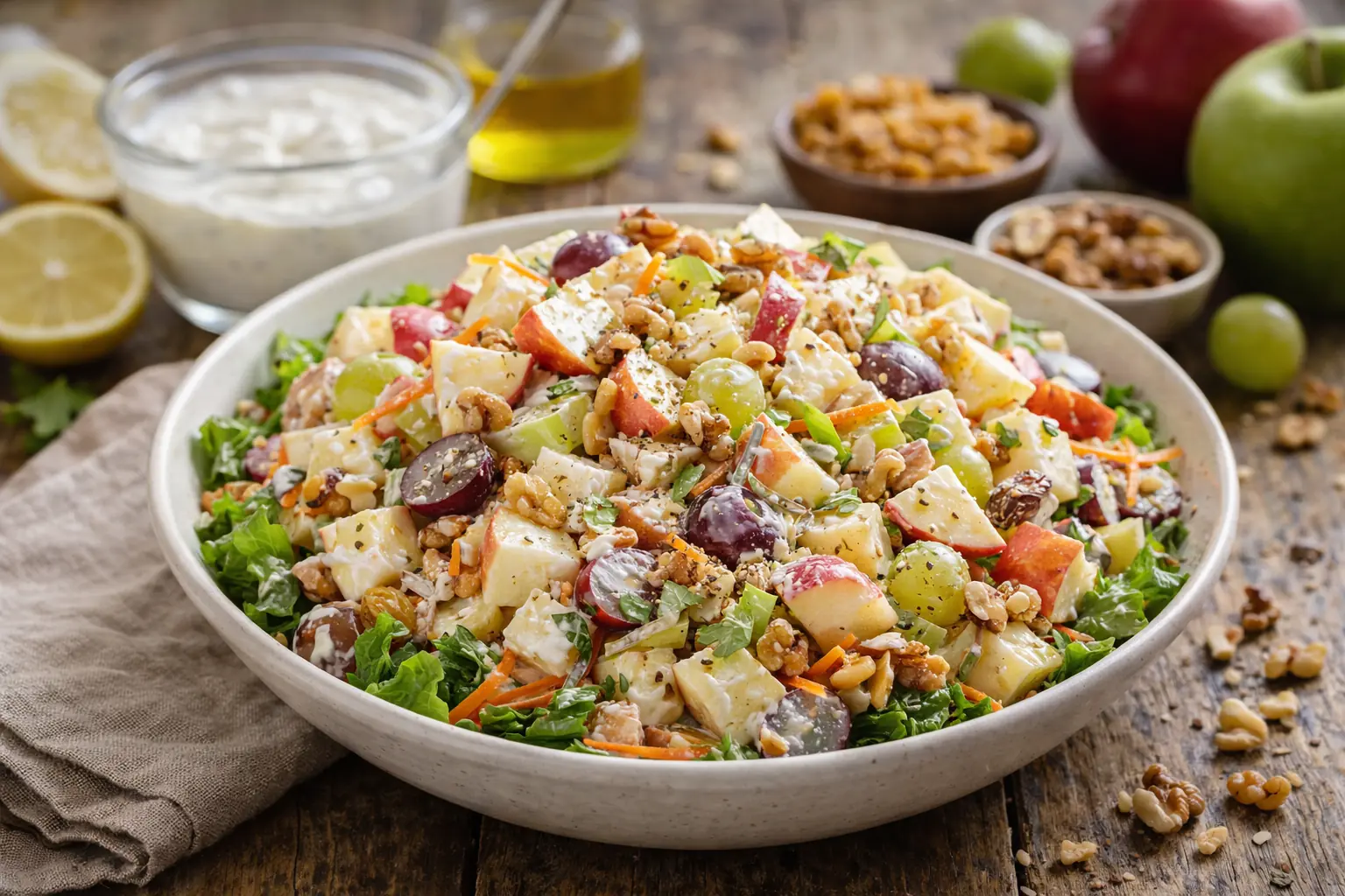 Receta fácil de ensalada de manzana: fresca, ligera y deliciosa