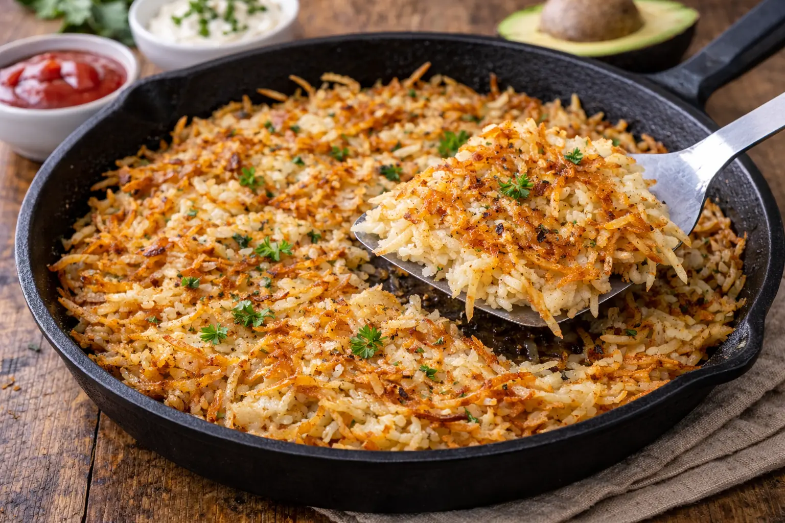 Hash browns crocantes en sartén (papas estilo americano)