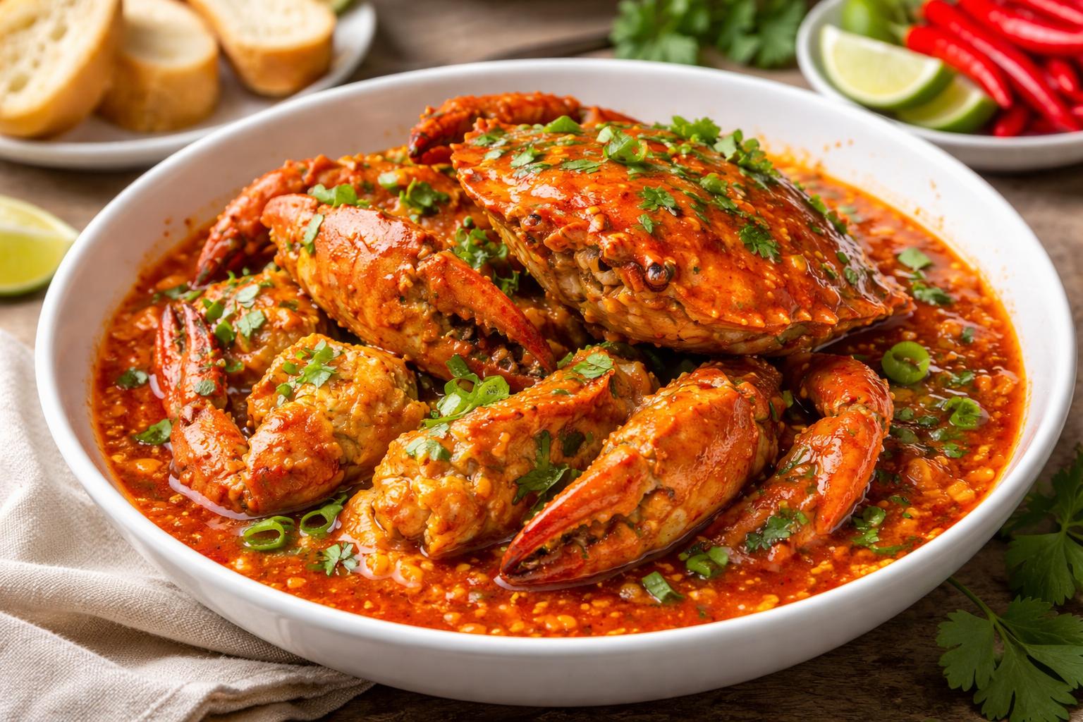 Chilli crab de Singapur (cangrejo en salsa de ají)