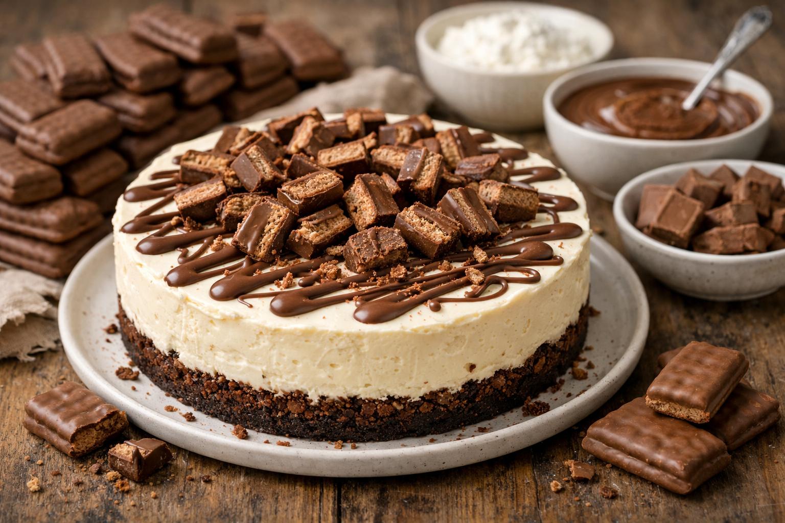 Tim Tam cheesecake sin horno