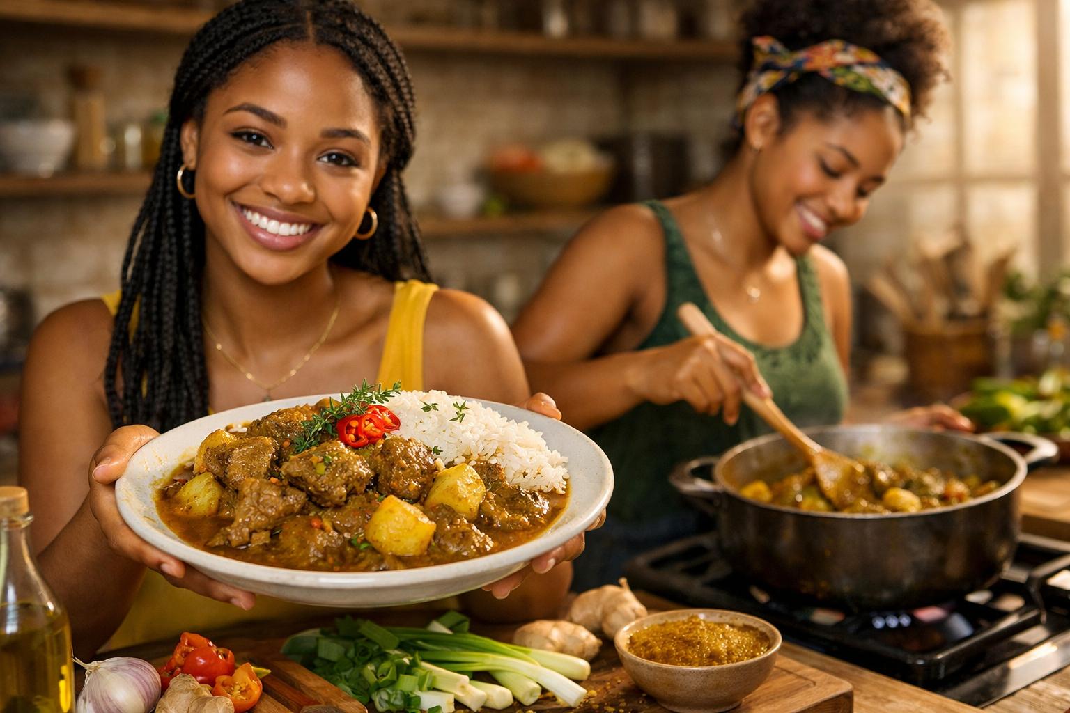 Curry goat jamaicano auténtico