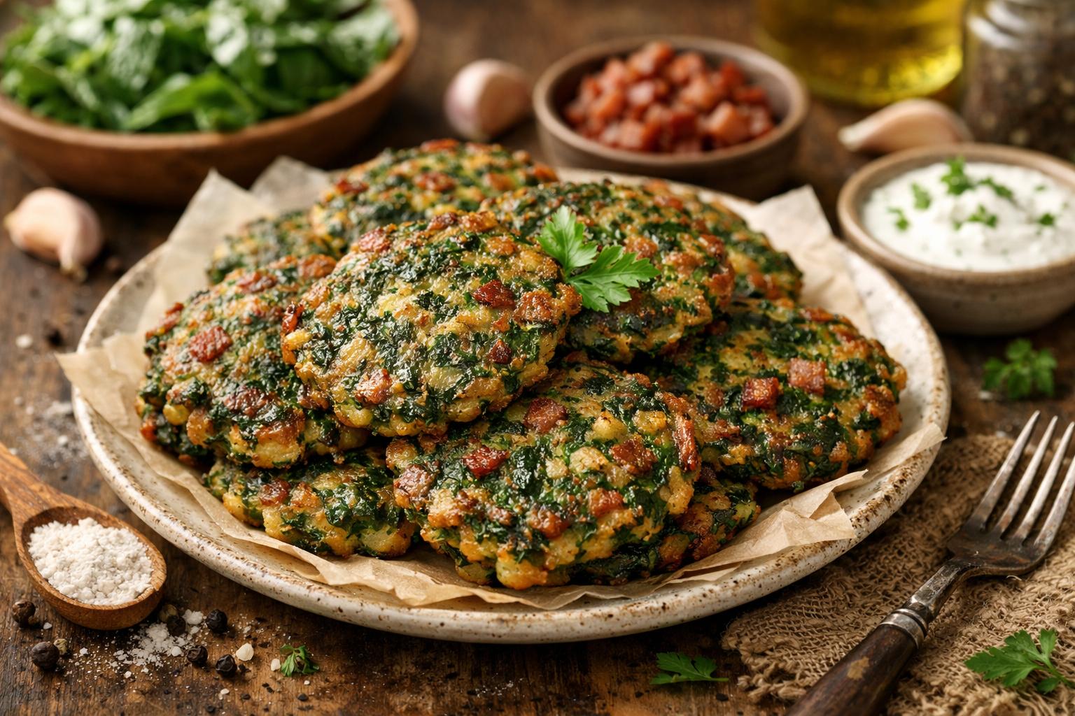 Farçous (tortitas saladas de acelga) receta tradicional