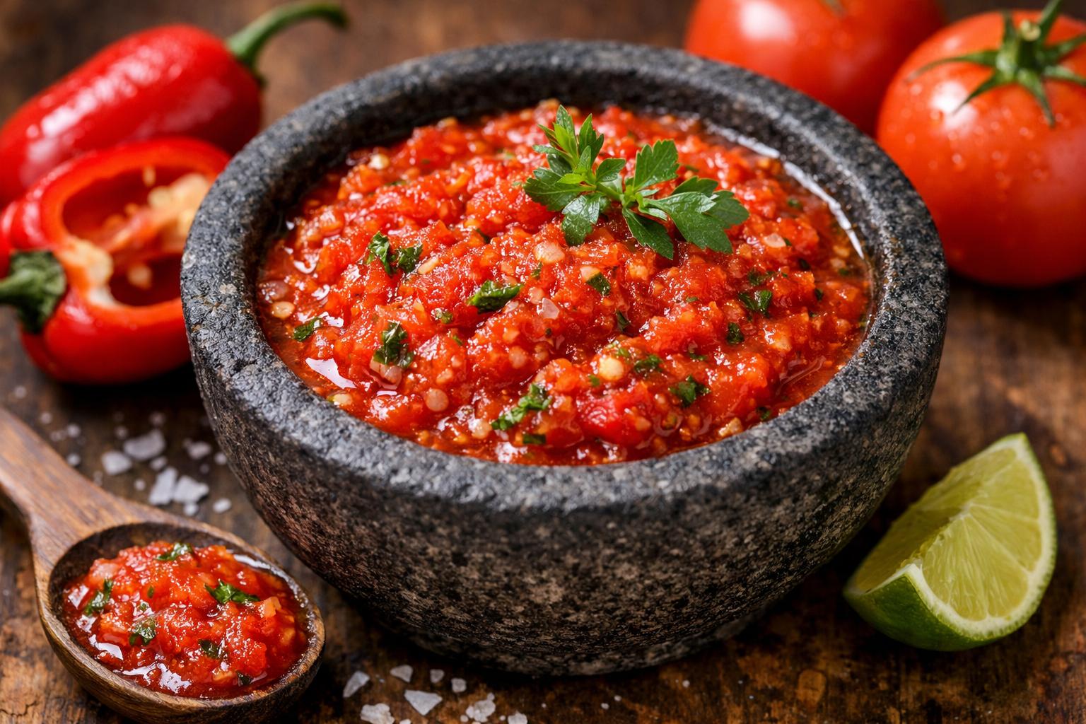 Llajwa boliviana de locoto y tomate (en 10 minutos)