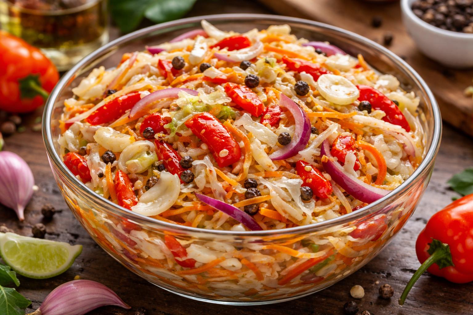 Pikliz haitiano (encurtido con scotch bonnet)