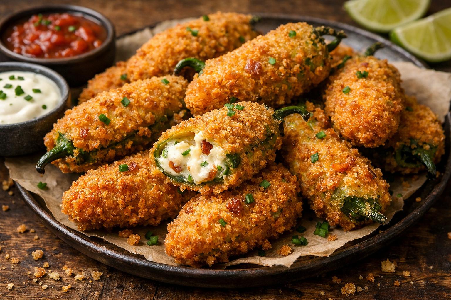 Jalapeño poppers rellenos (botana picante)