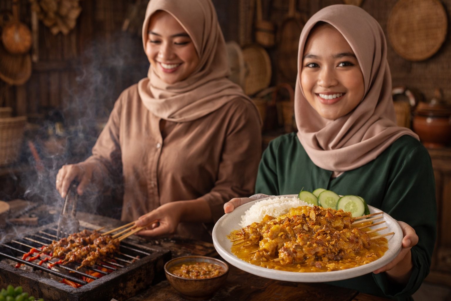Sate Padang: brochetas con salsa especiada de Sumatra