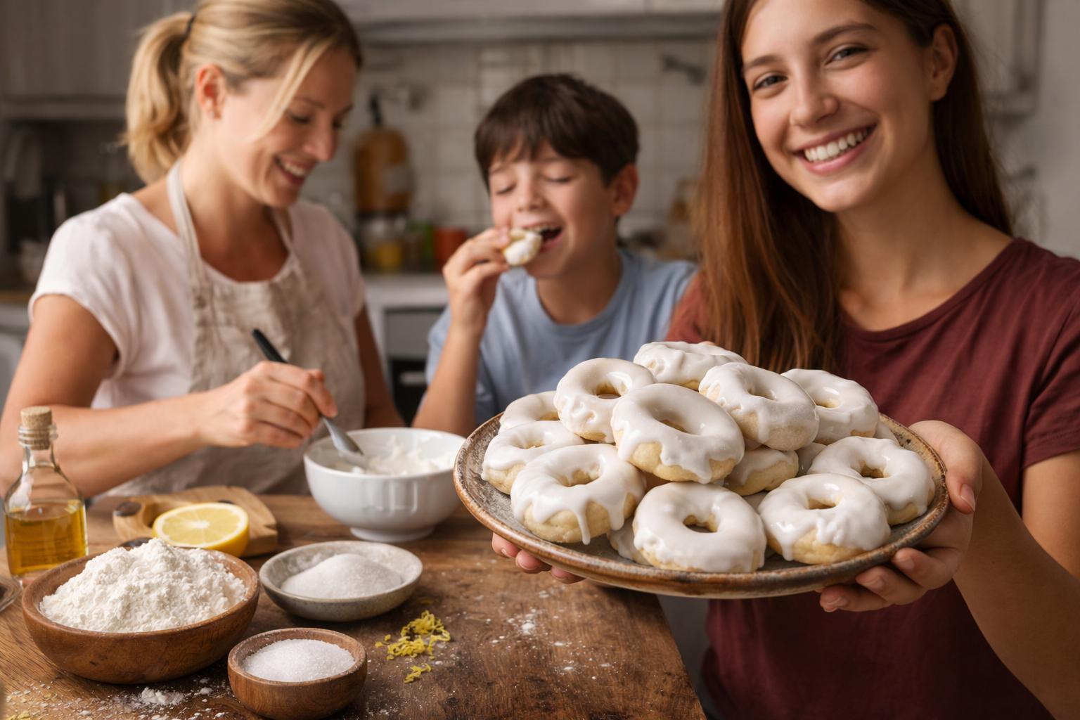 Taralli dolci pugliesi: rosquitas glaseadas de Pascua