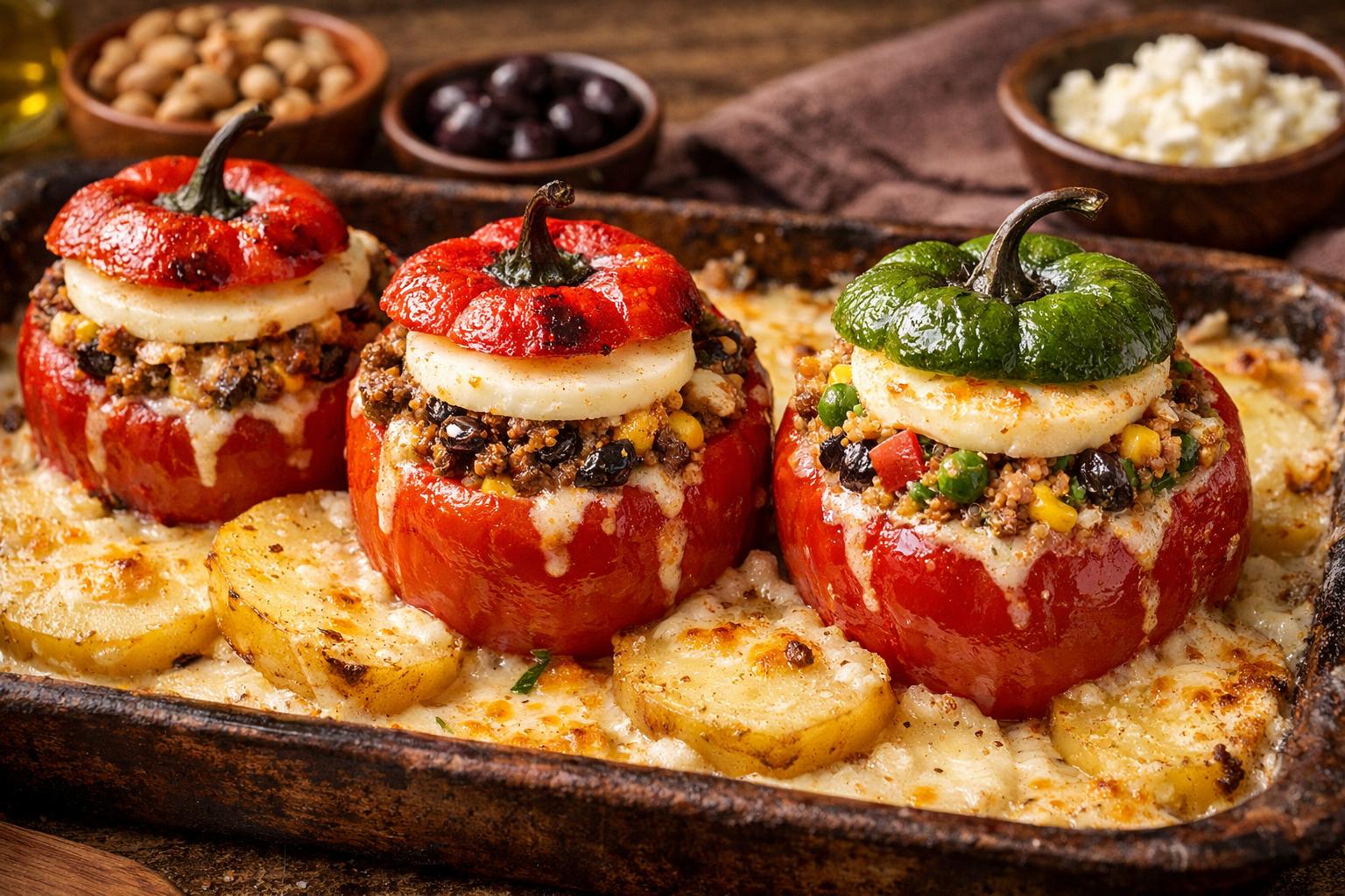 Rocoto relleno arequipeño tradicional (con opción vegetariana)