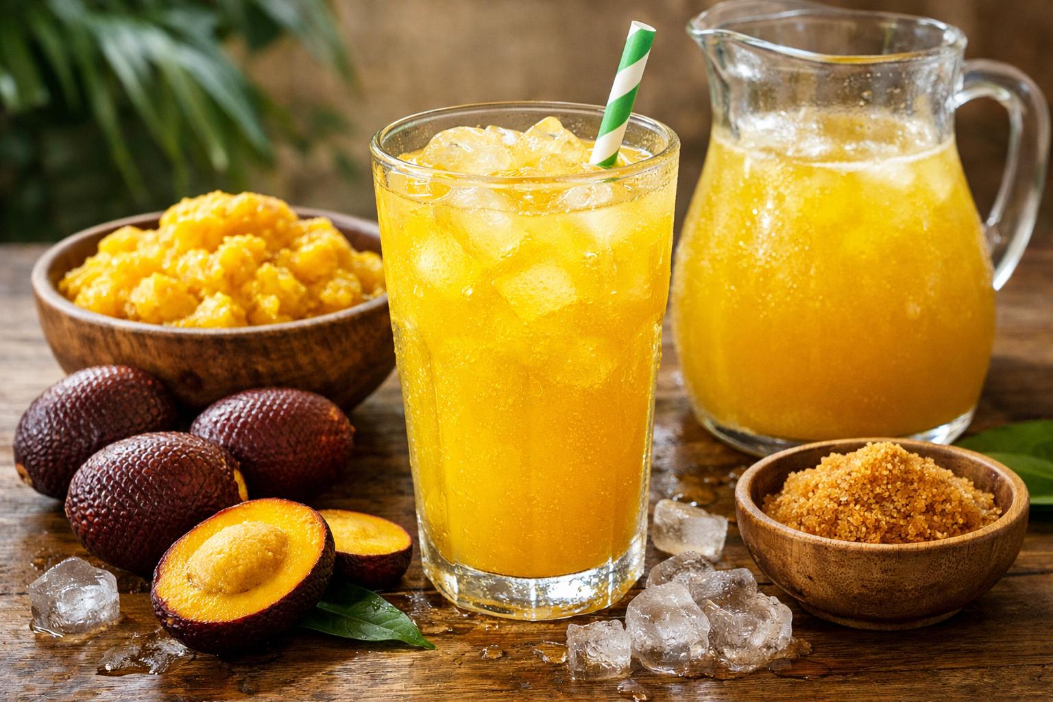 Aguajina de aguaje (refresco amazónico)