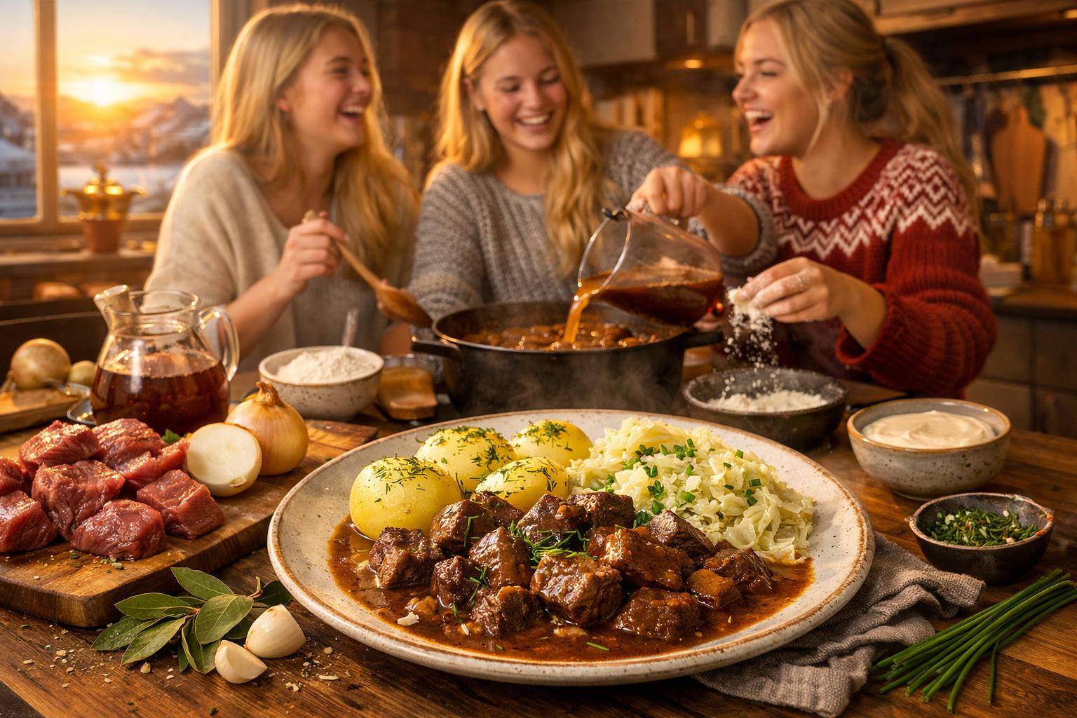 Sosekjøtt: receta tradicional noruega de carne en salsa oscura