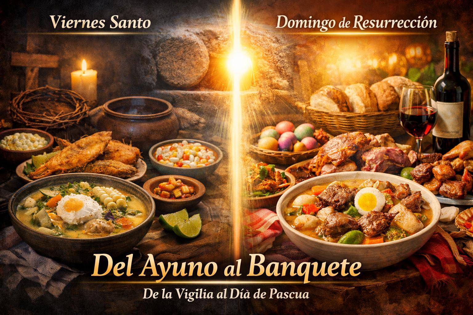 Del ayuno al banquete: cómo cambia la mesa del Viernes Santo al Domingo de Resurrección