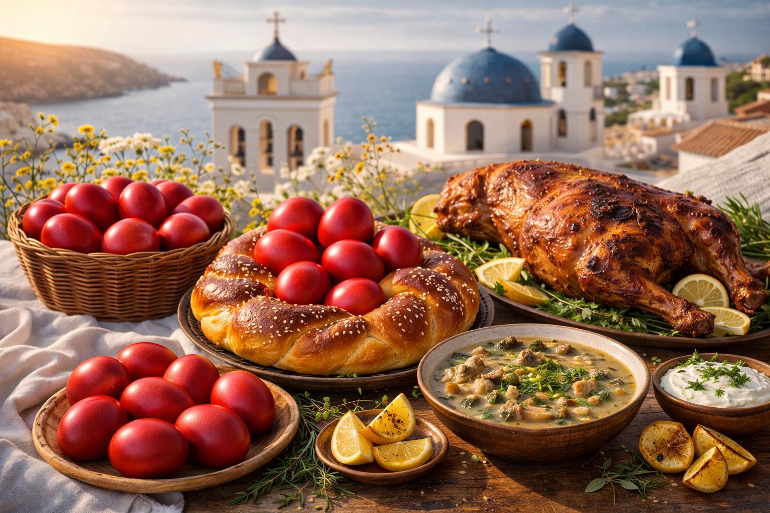 Pascua ortodoxa en Grecia: panes, sopa, huevos rojos y cordero