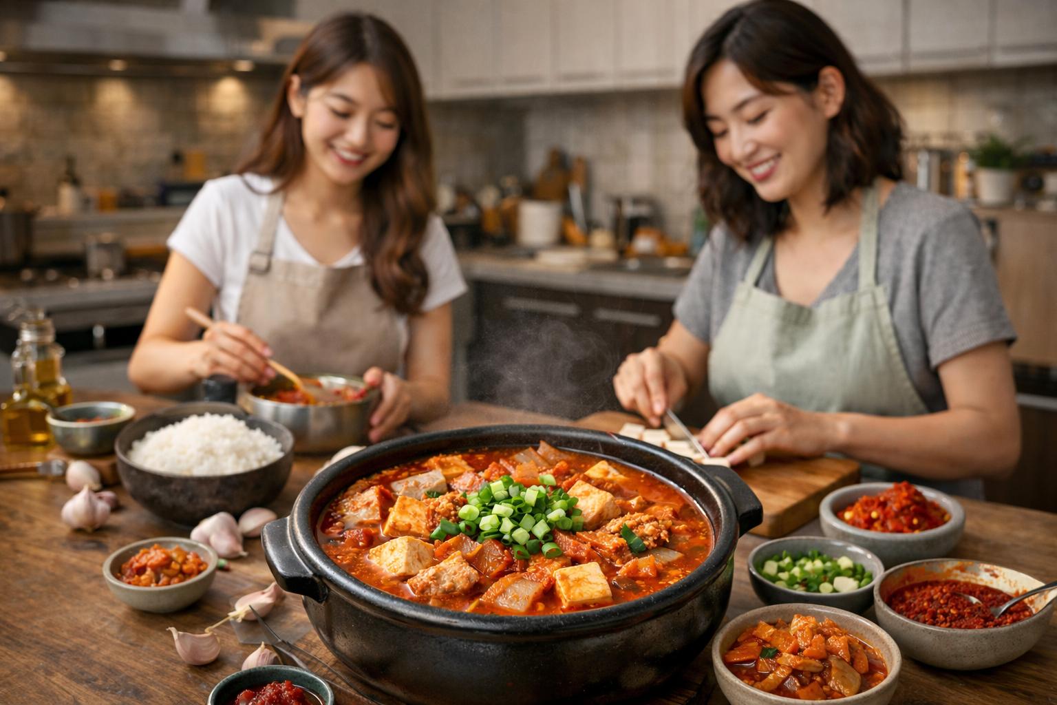 Kimchi jjigae (estofado coreano picante de kimchi)
