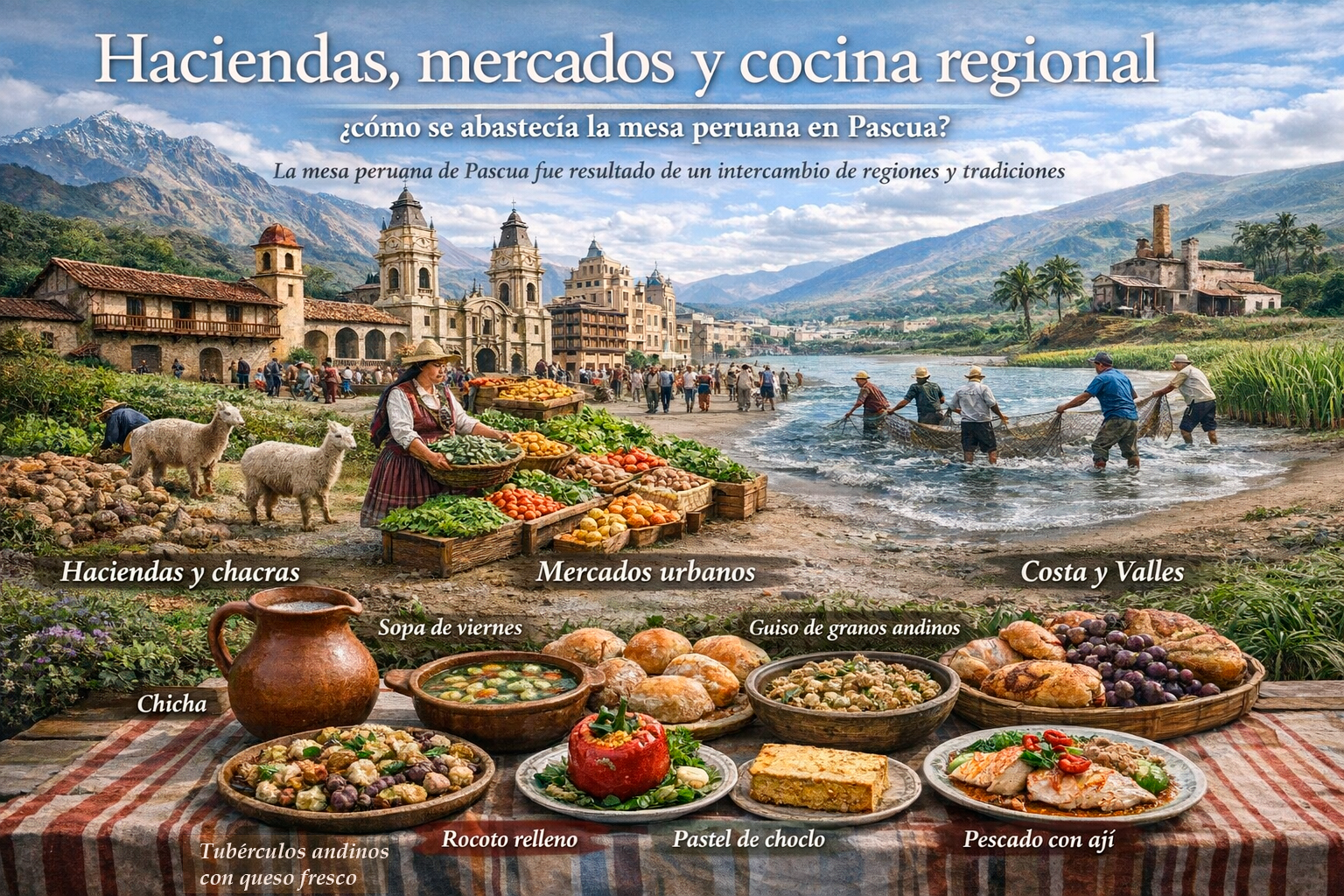 Haciendas, mercados y cocina regional: cómo se abastecía la mesa peruana en Pascua