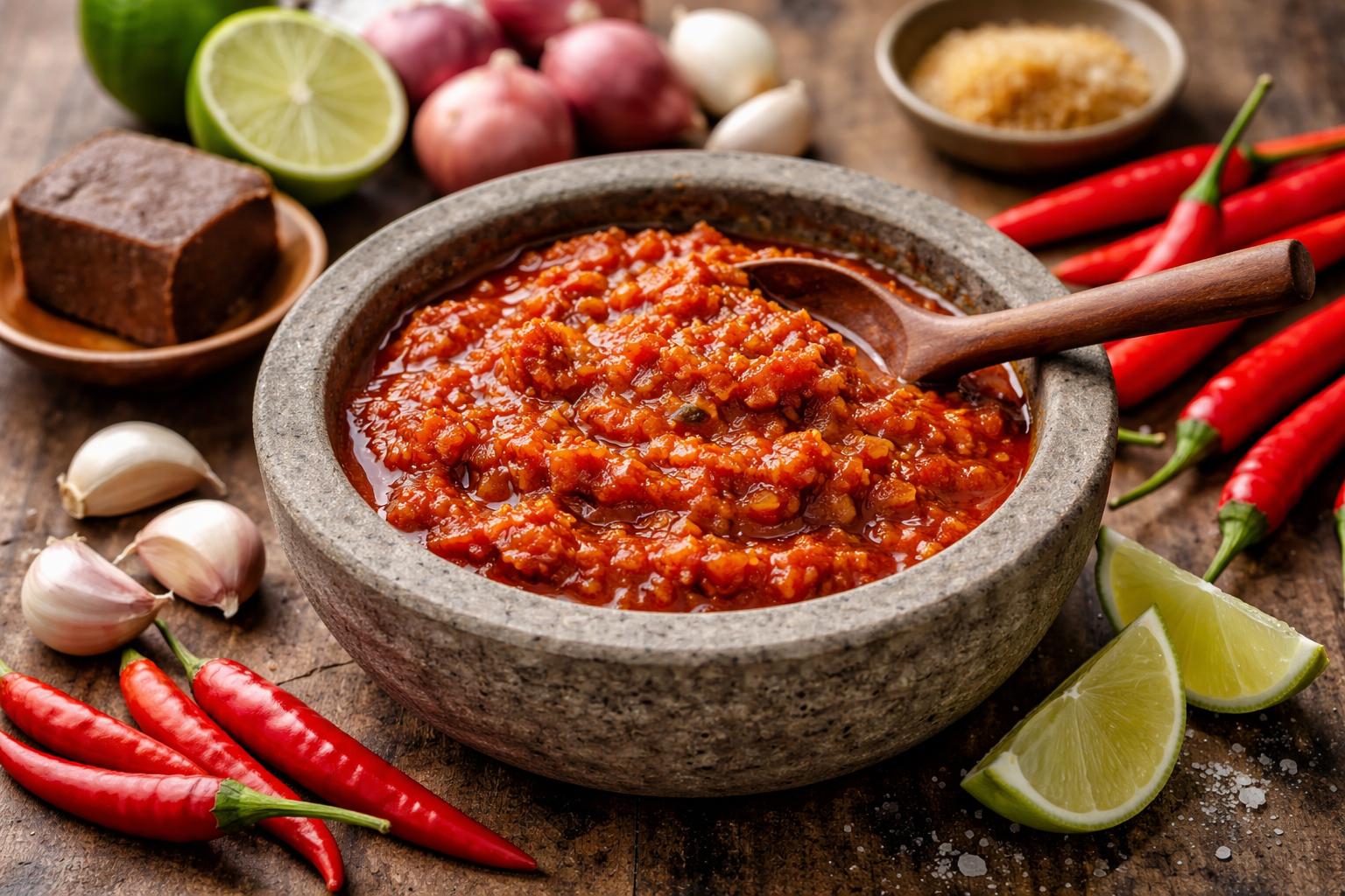 Sambal belacan malayo (pasta con camarón fermentado)
