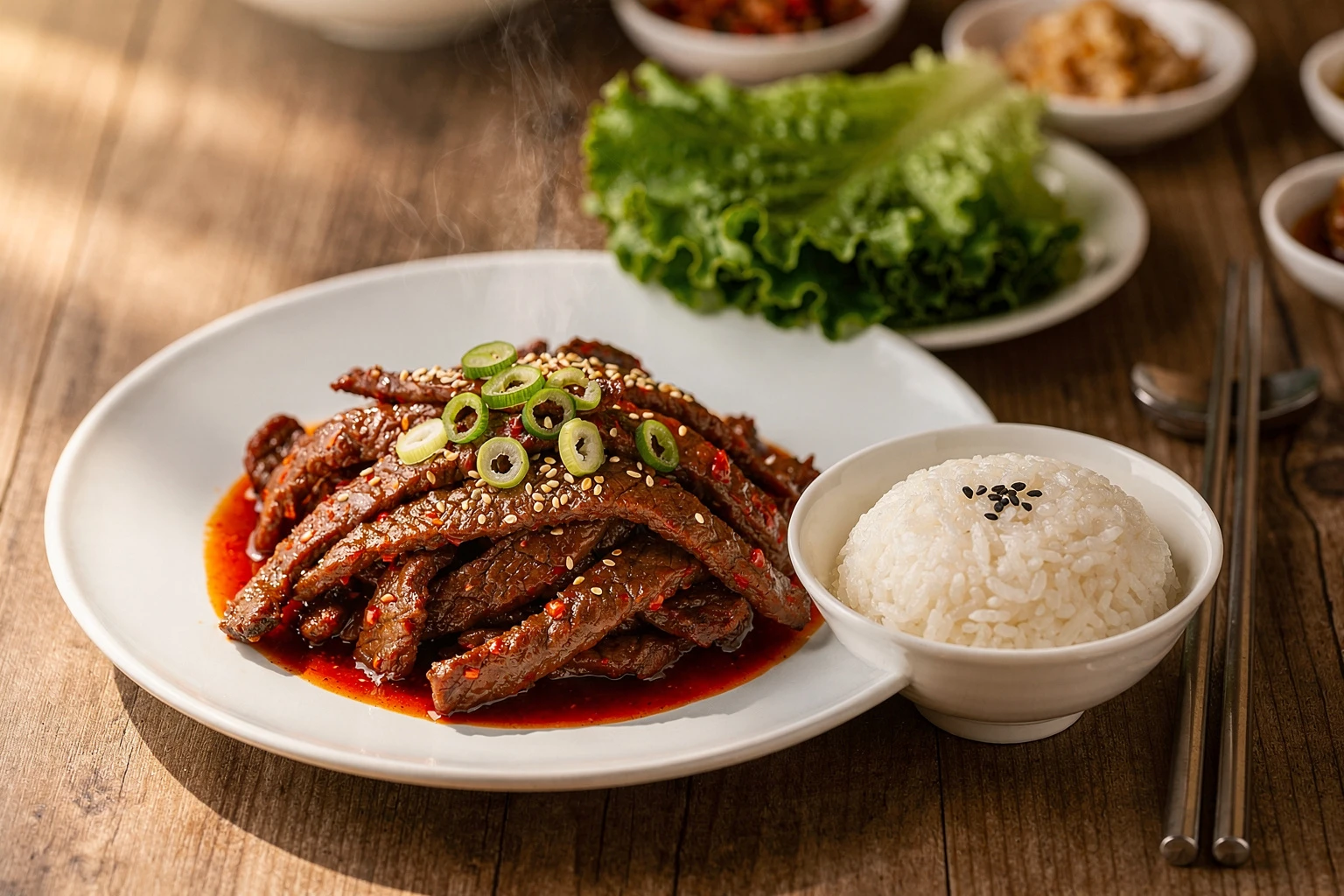 Maeun-sobulgogi coreano: bulgogi picante de res