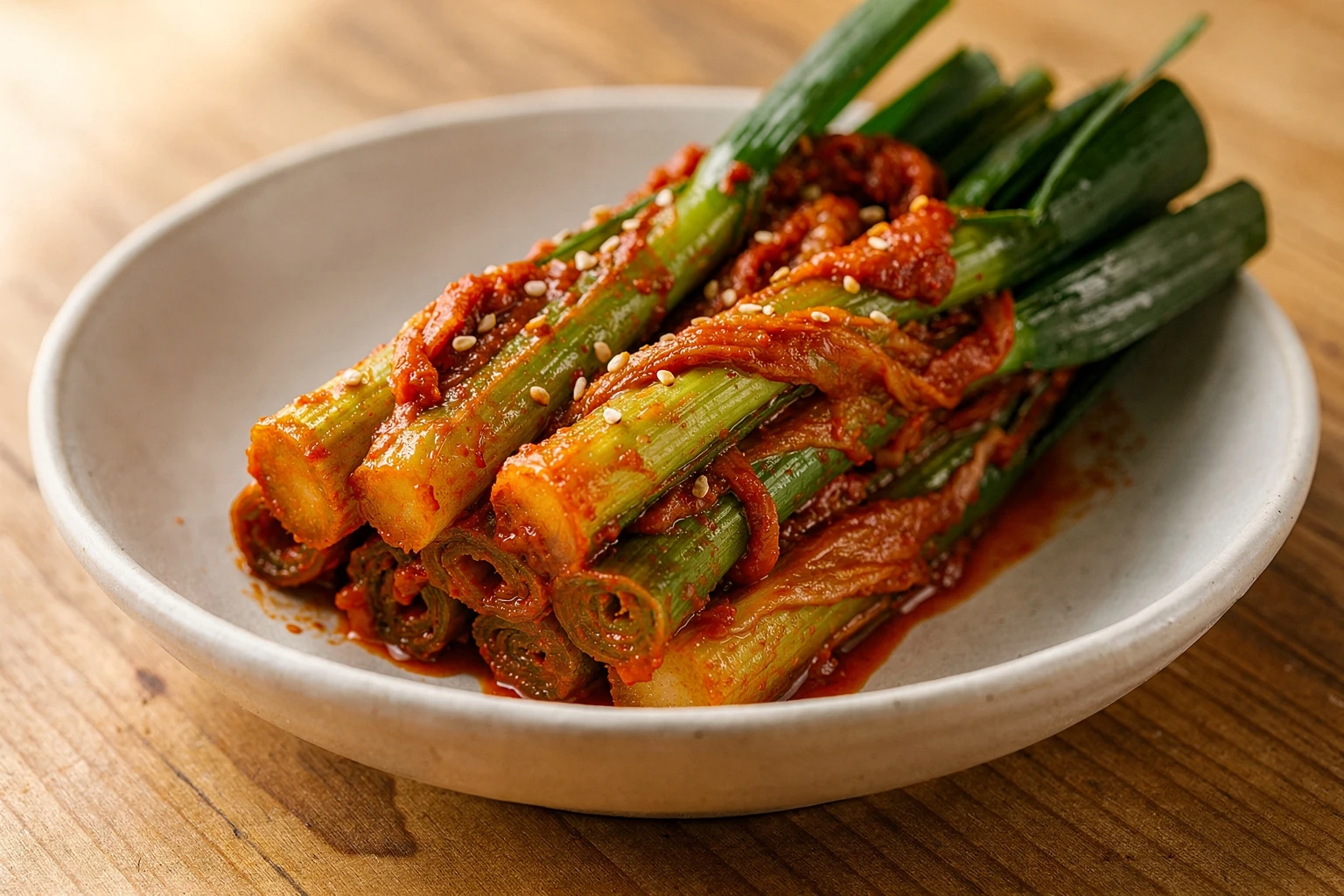 Pa-kimchi coreano: receta tradicional de kimchi de cebollín