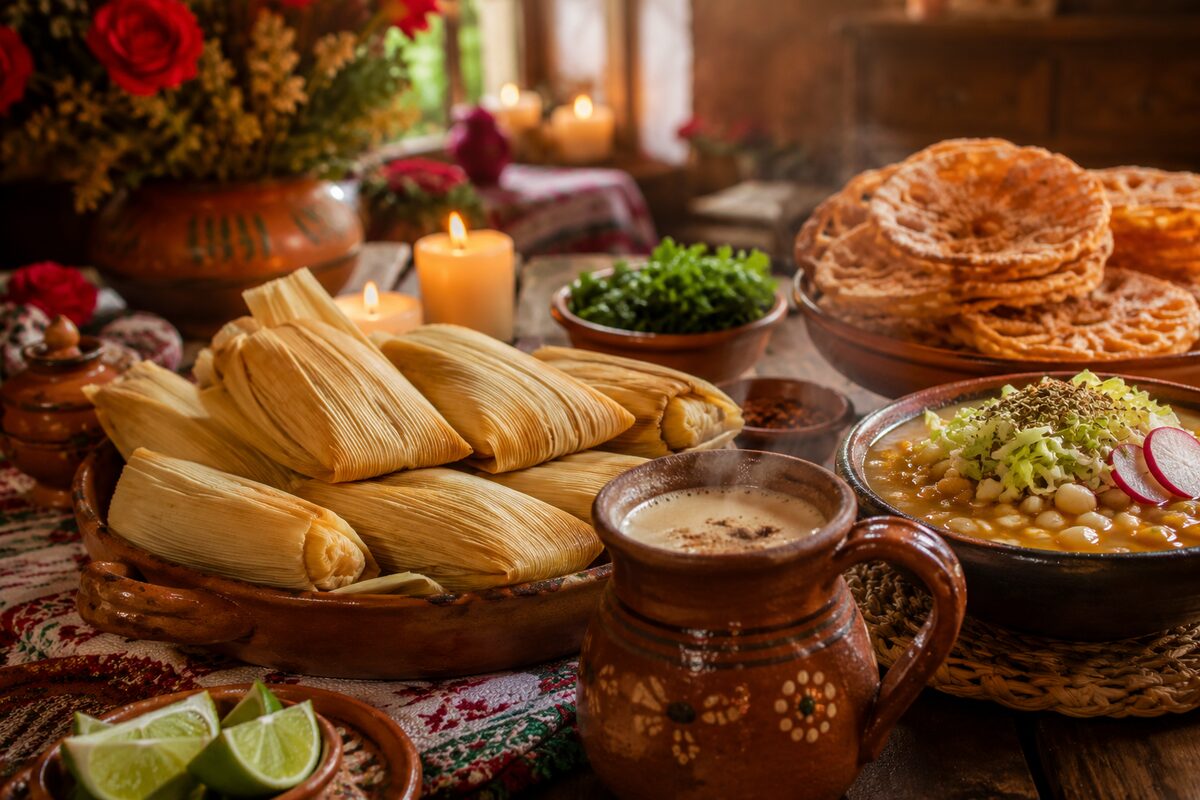 Tamales, atole, pozole y buñuelos para la Virgen de Guadalupe