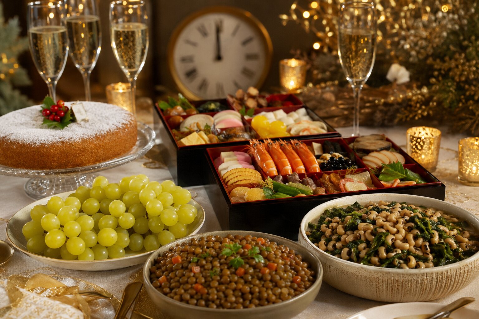 Comidas de Año Nuevo alrededor del mundo con uvas y lentejas