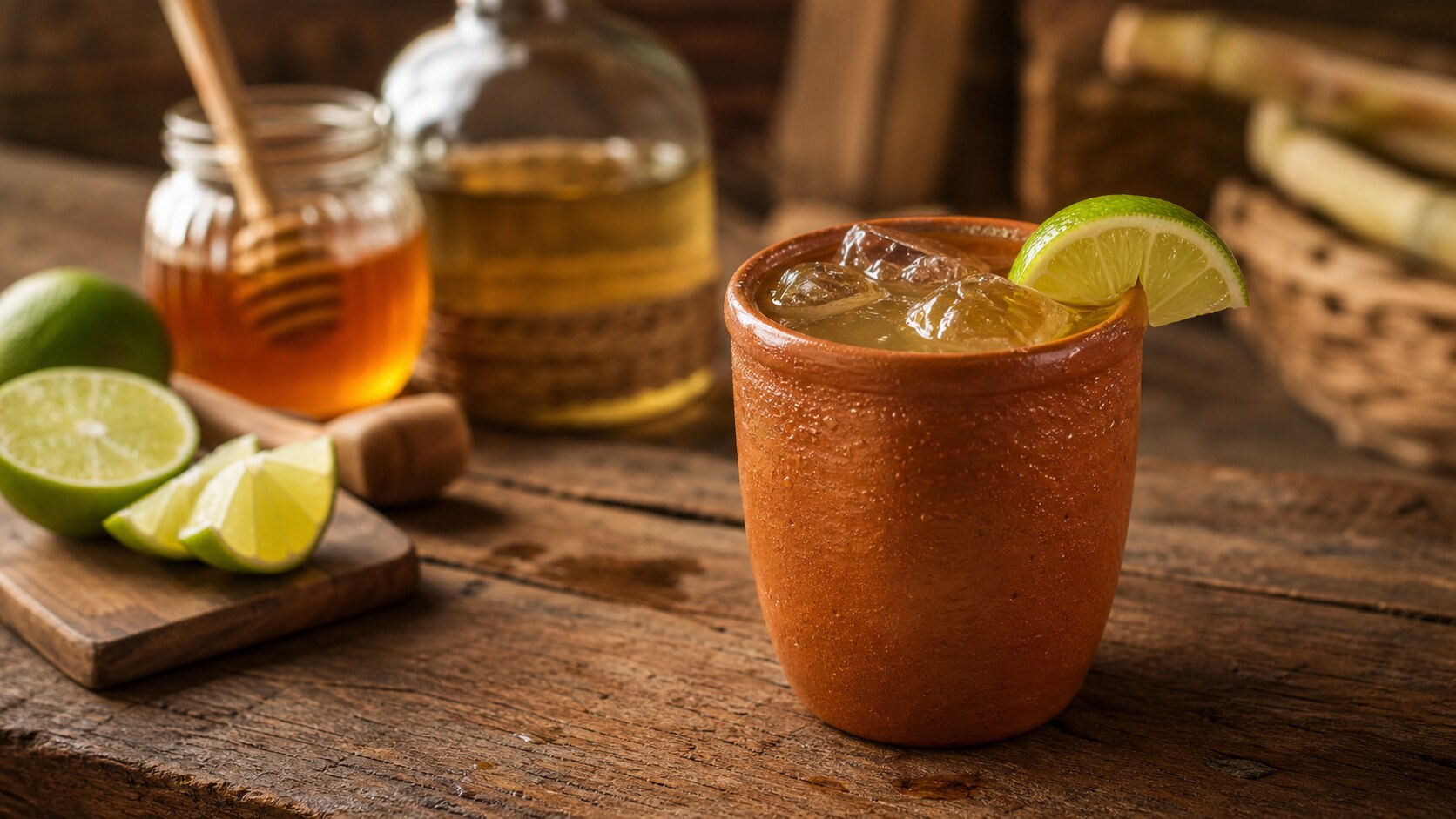 Canchánchara cubana con aguardiente, miel y lima