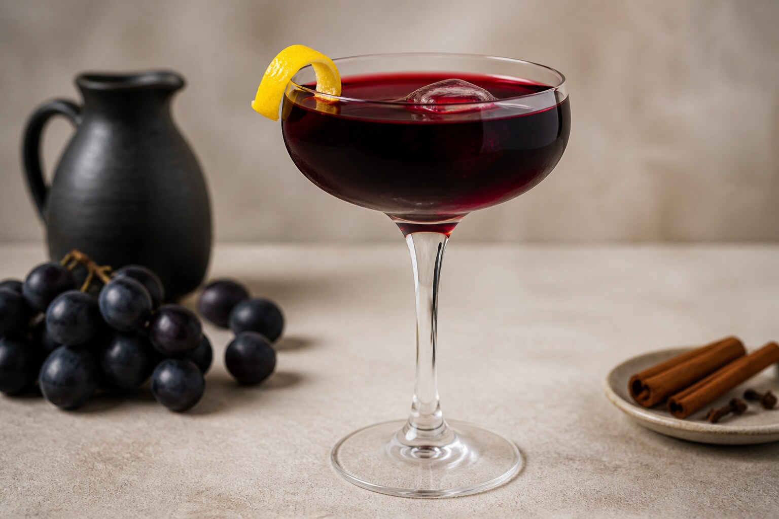 Cóctel Capitán peruano de pisco y vermut rojo