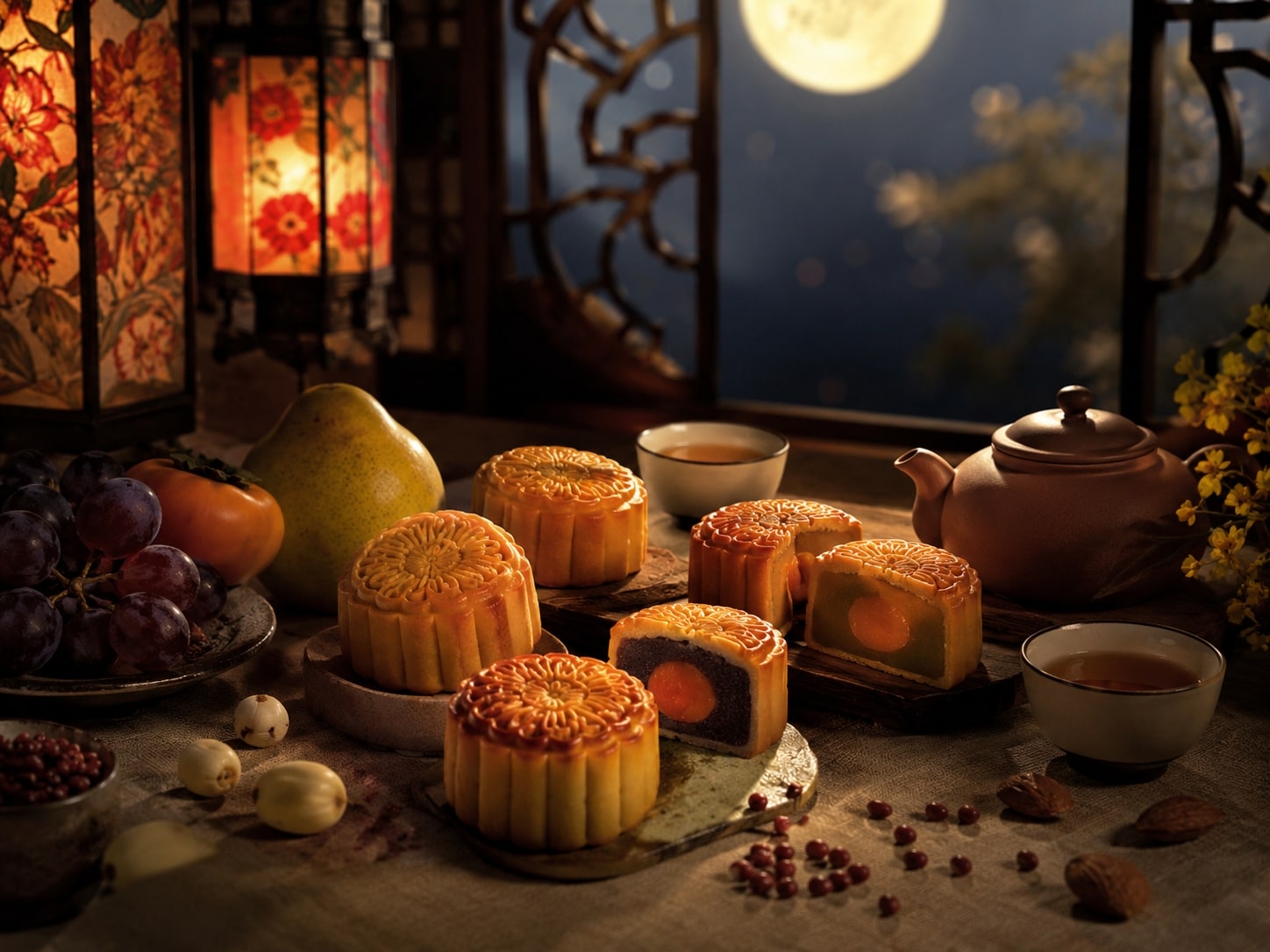 Mooncakes y té para el Festival del Medio Otoño