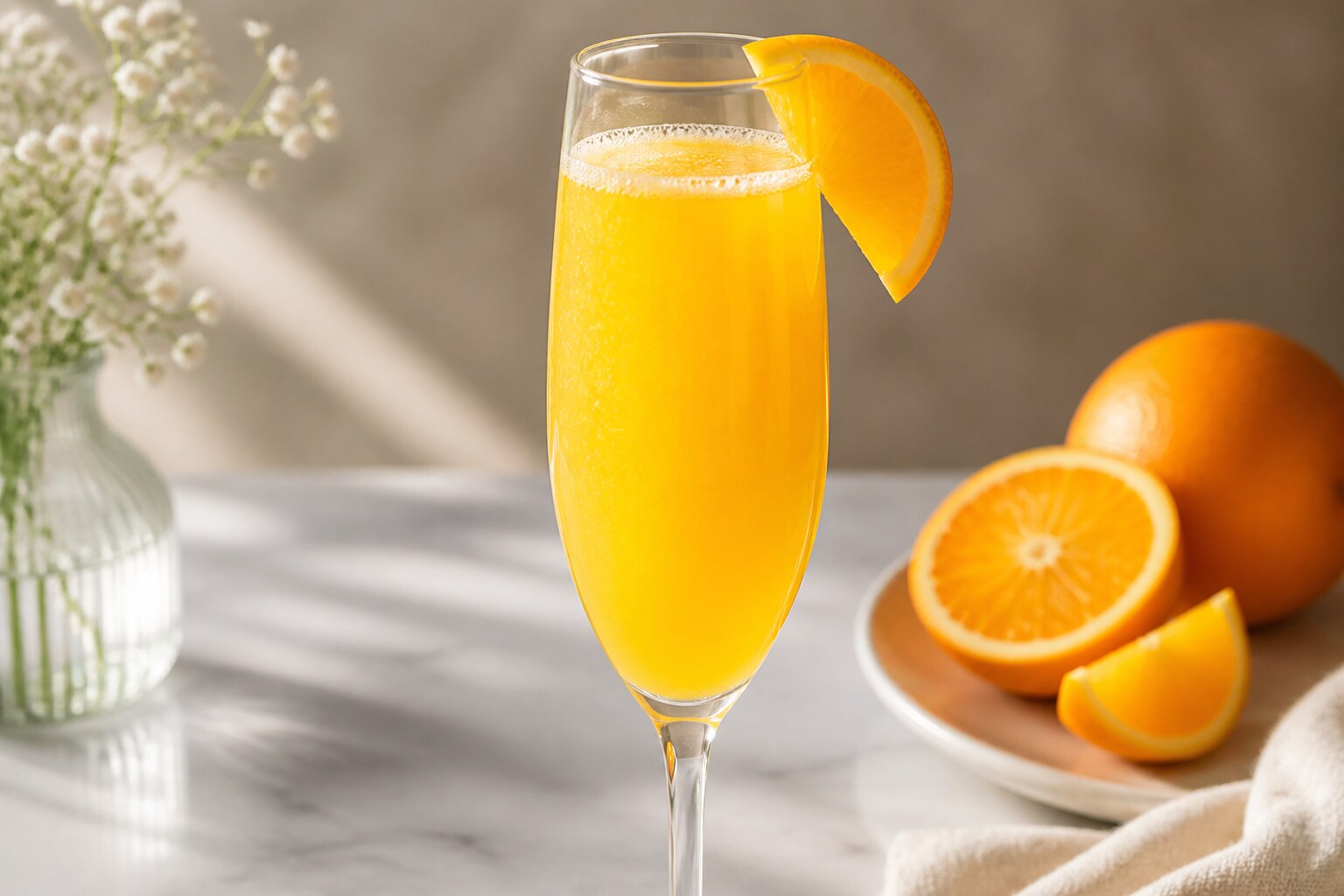 Mimosa clásica con cava y zumo de naranja