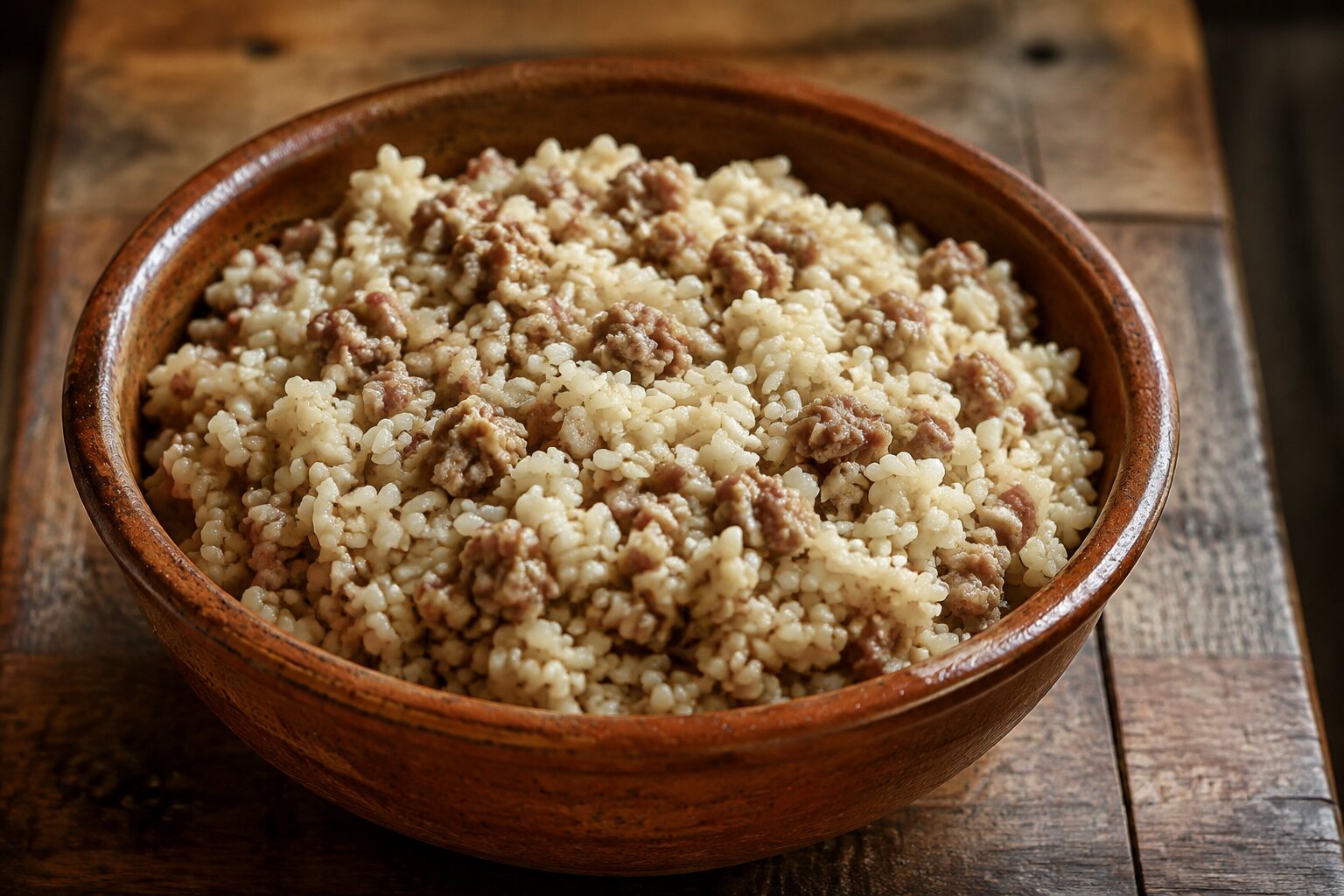 Riso alla pilota con arroz y salchicha mantovana