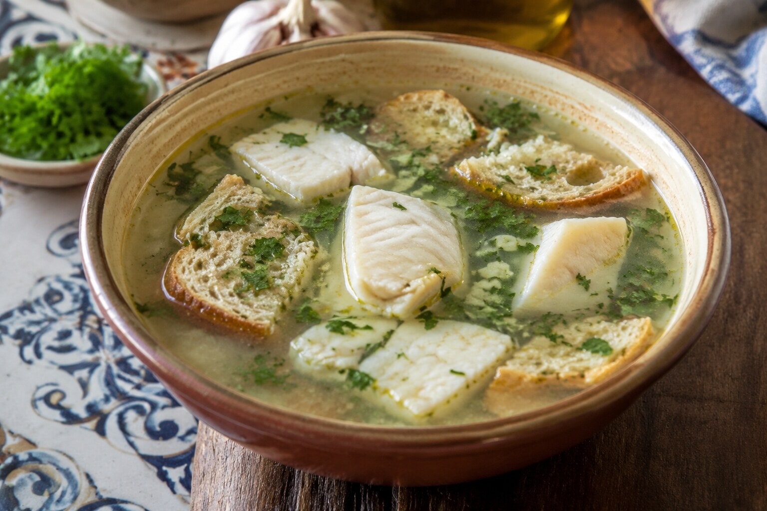 Sopa de cação, especialidad tradicional de la gastronomía portuguesa