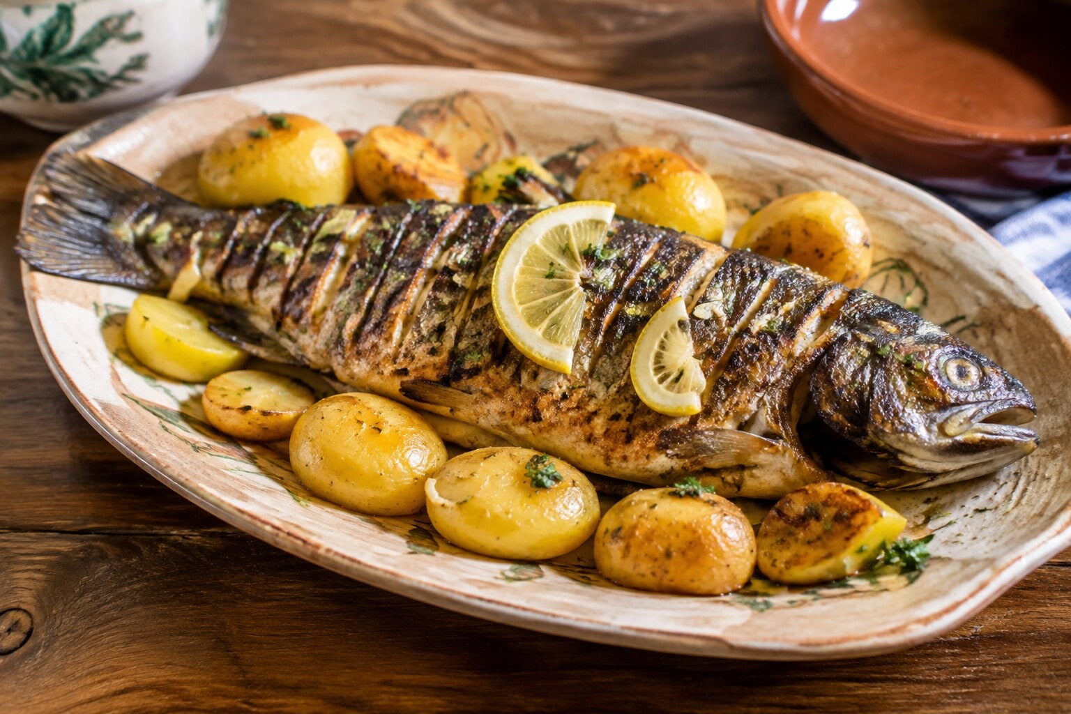 Truta grelhada beirã, especialidad tradicional de la gastronomía portuguesa
