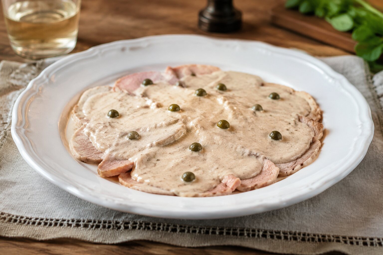 Vitello tonnato piamontés con ternera y salsa de atún