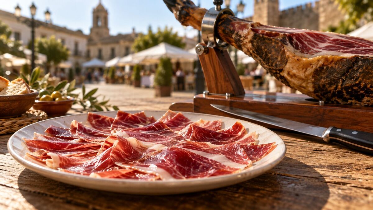 Día del Jamón de Monesterio 2026 con lonchas de jamón ibérico